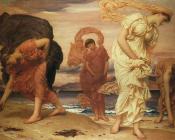 Greek Girls Picking up Pebbles by the Sea - 弗雷德里克·莱顿爵士